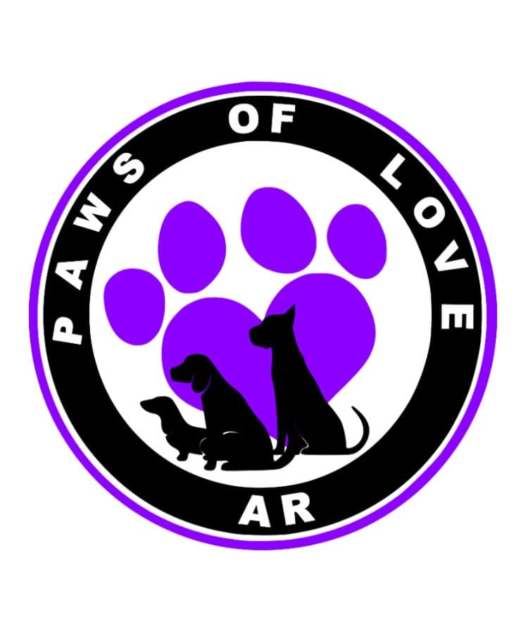 Paws of Love Animal Rescue AR logo